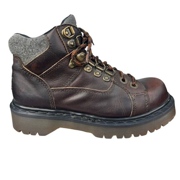 Vintage 90’s Dr. Martens DM’s Brown Made In England Combat Boots Size 4 US 6 - Picture 1 of 11